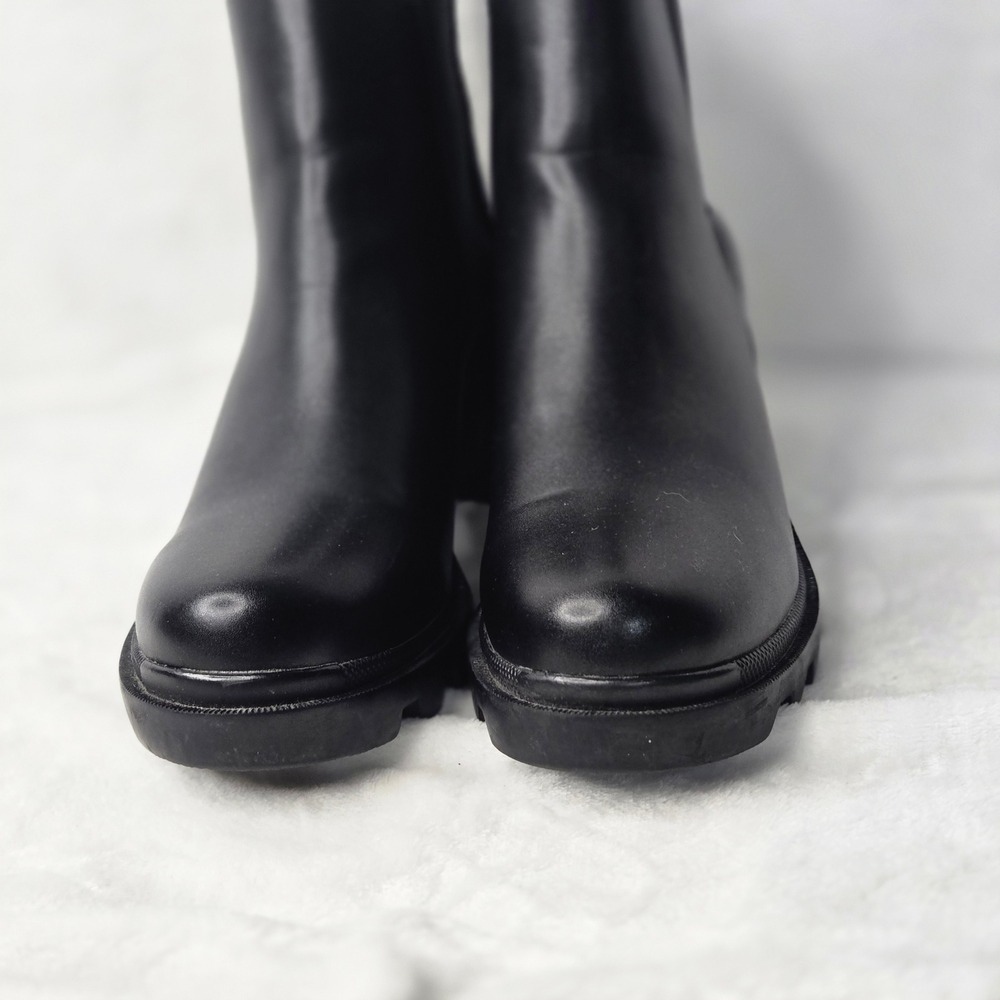 Steve Madden Amulet Black Lug Sole Chelsea Ankle Boots AMUL01S1 Womens 9.5M - Picture 8 of 10